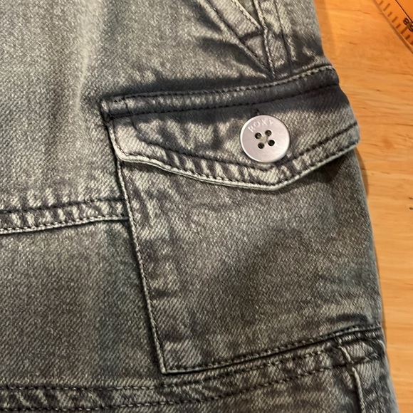 🛍️# 2379 NWT ROXY Cotton Green Jean Mini - Picture 5 of 10